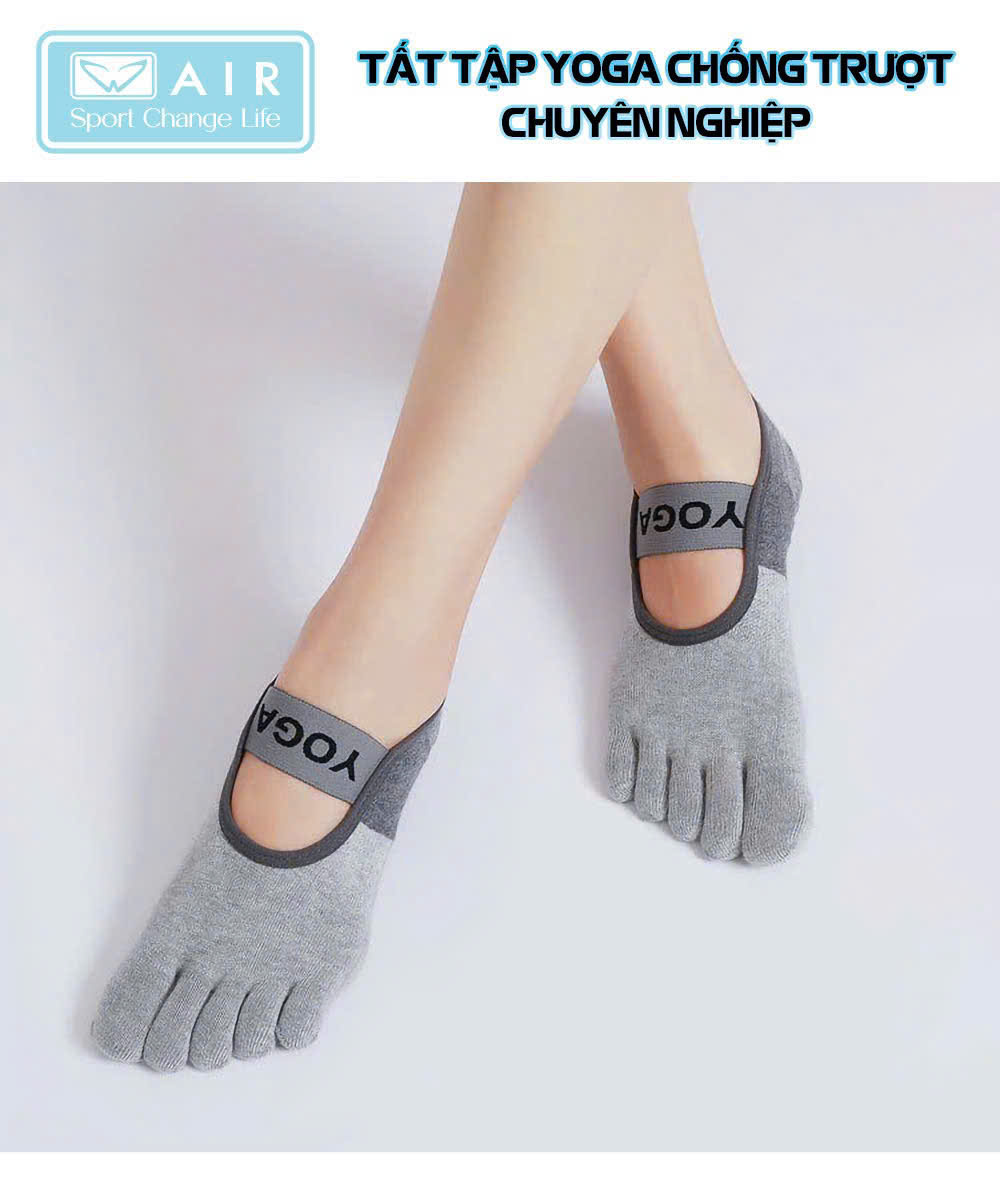 Tất Yoga xỏ ngón silicone chống trượt A1