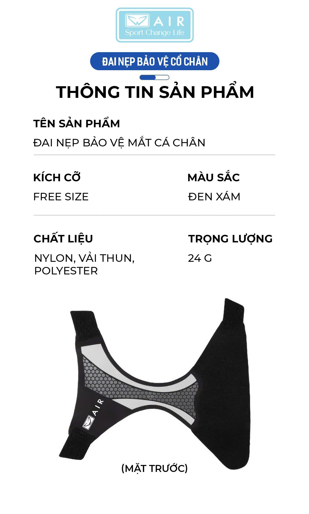 Bó gót chân AIR 24 - Chống lật cổ chân