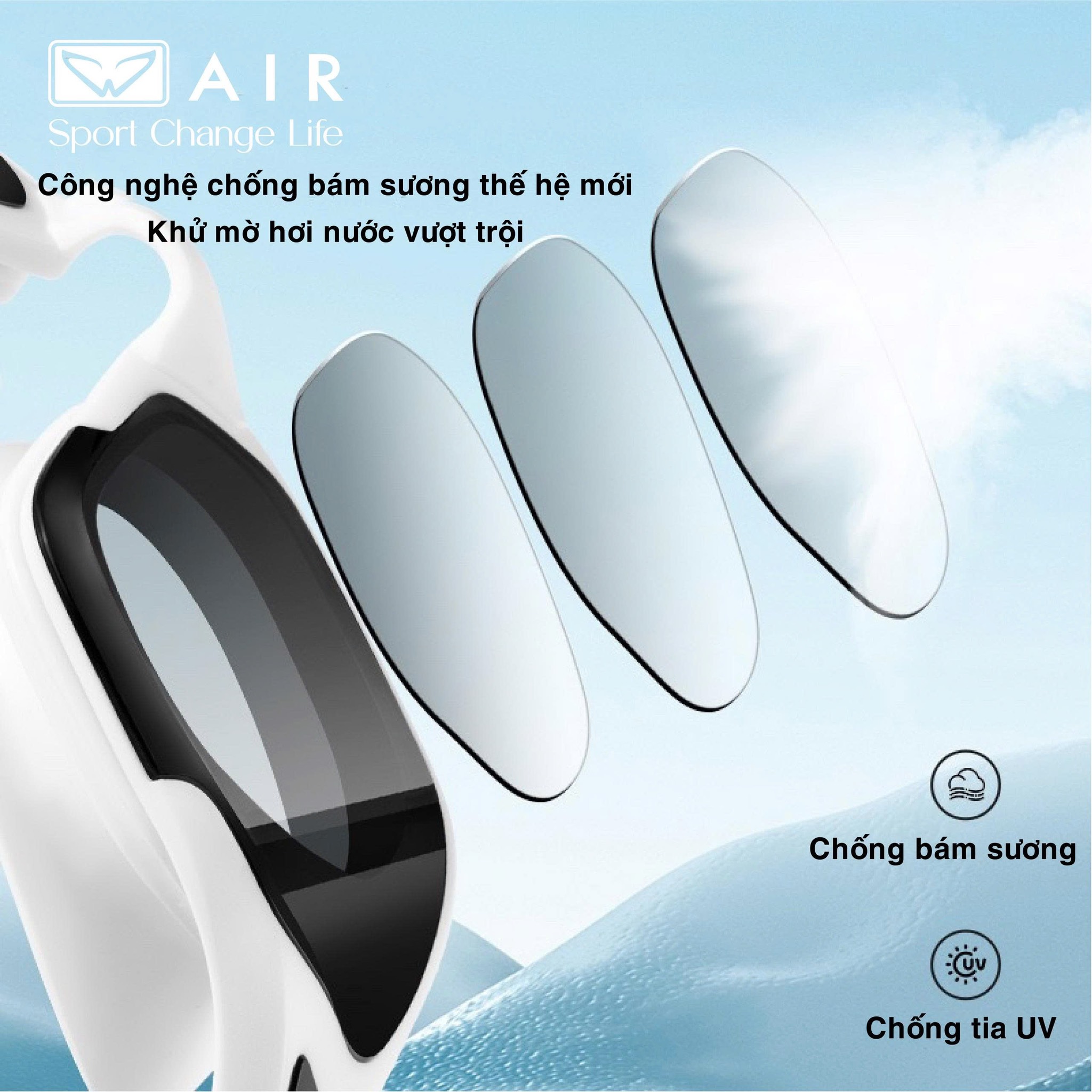Kính Bơi A9 chống nước 100% + chống sương mờ