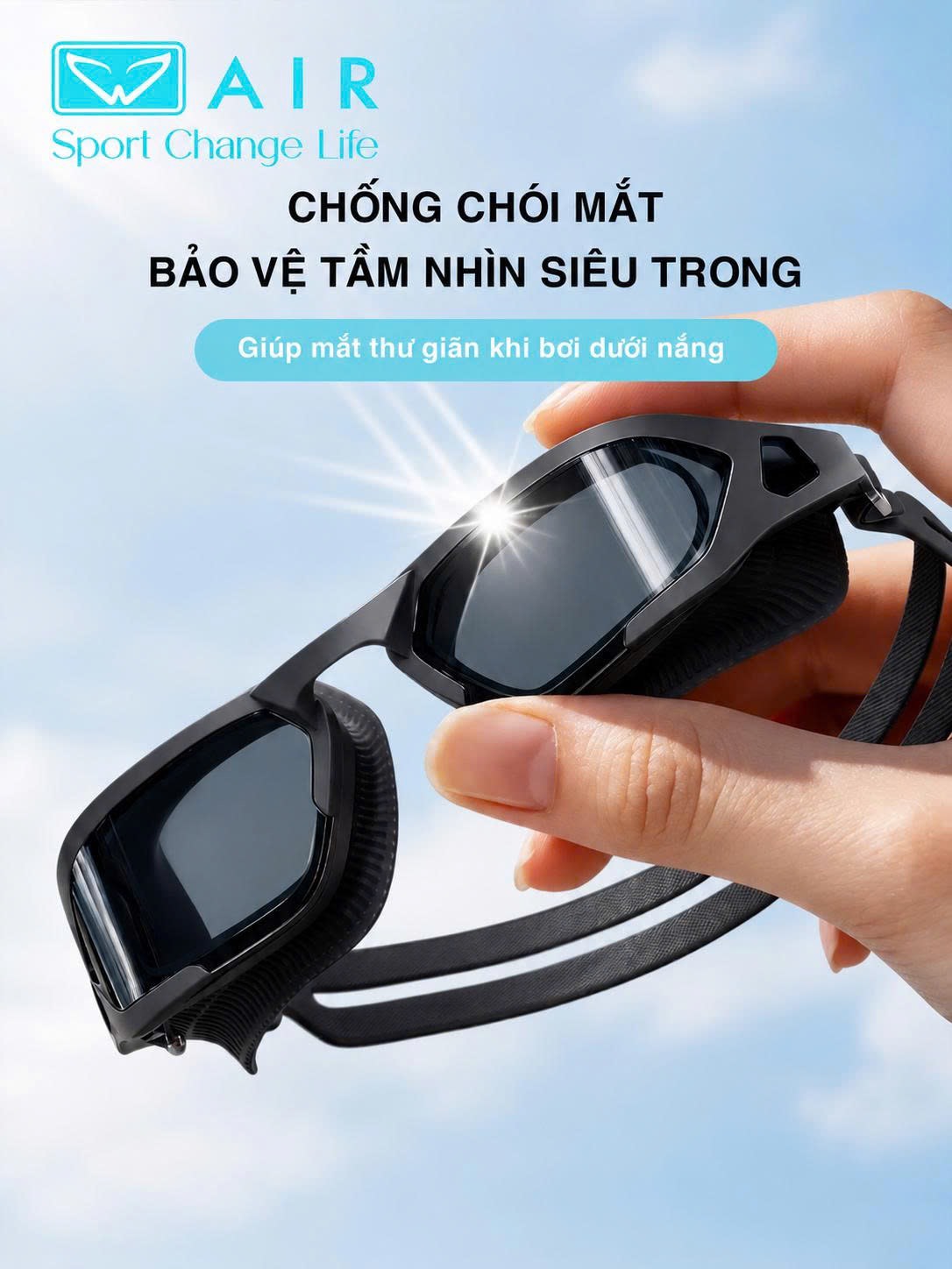 Kính Bơi A9 chống nước 100% + chống sương mờ