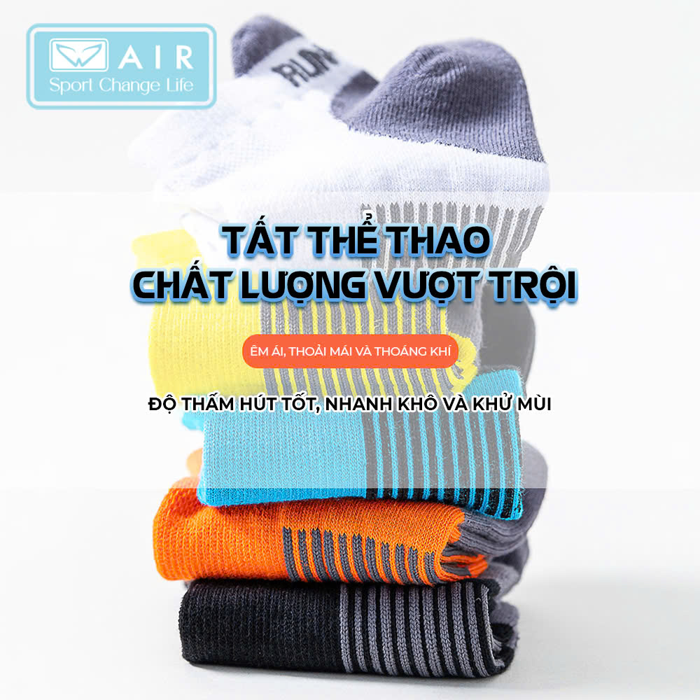 Tất vớ thể thao AIR màu đen AT01-D