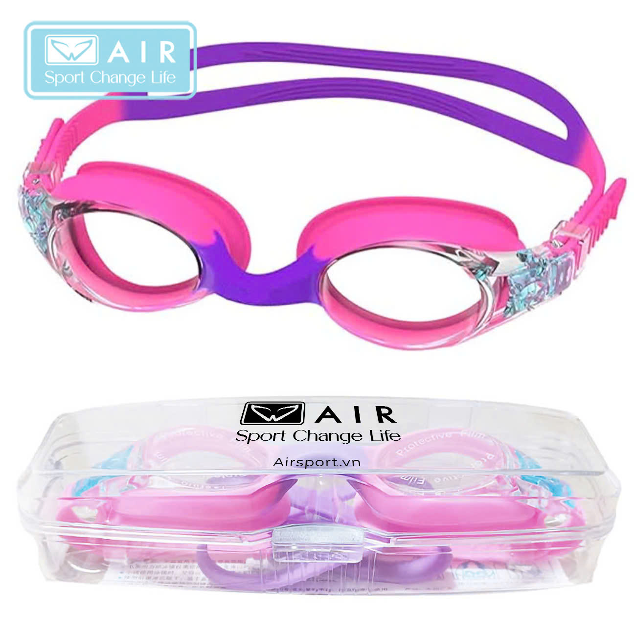 Kính Bơi Trẻ Em AIR1906 chống sương mờ, chống tia UVA + UVB