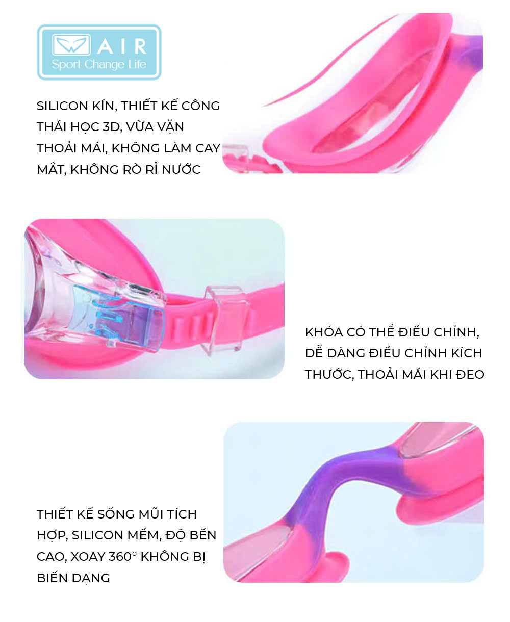 Kính Bơi Trẻ Em AIR1906 chống tia UV, chống nước 100%