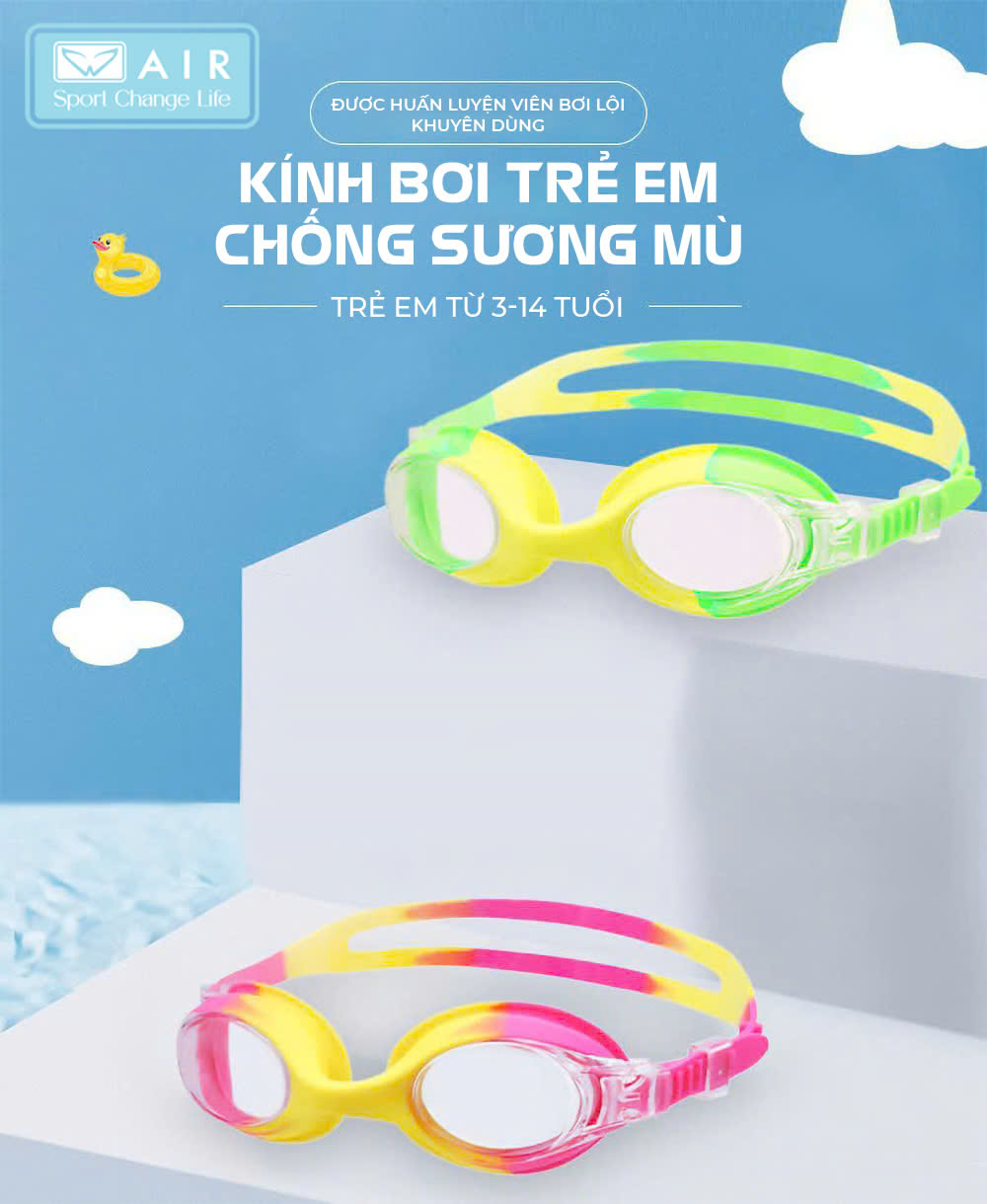 Kính Bơi Trẻ Em AIR1906 chống tia UV, chống nước 100%
