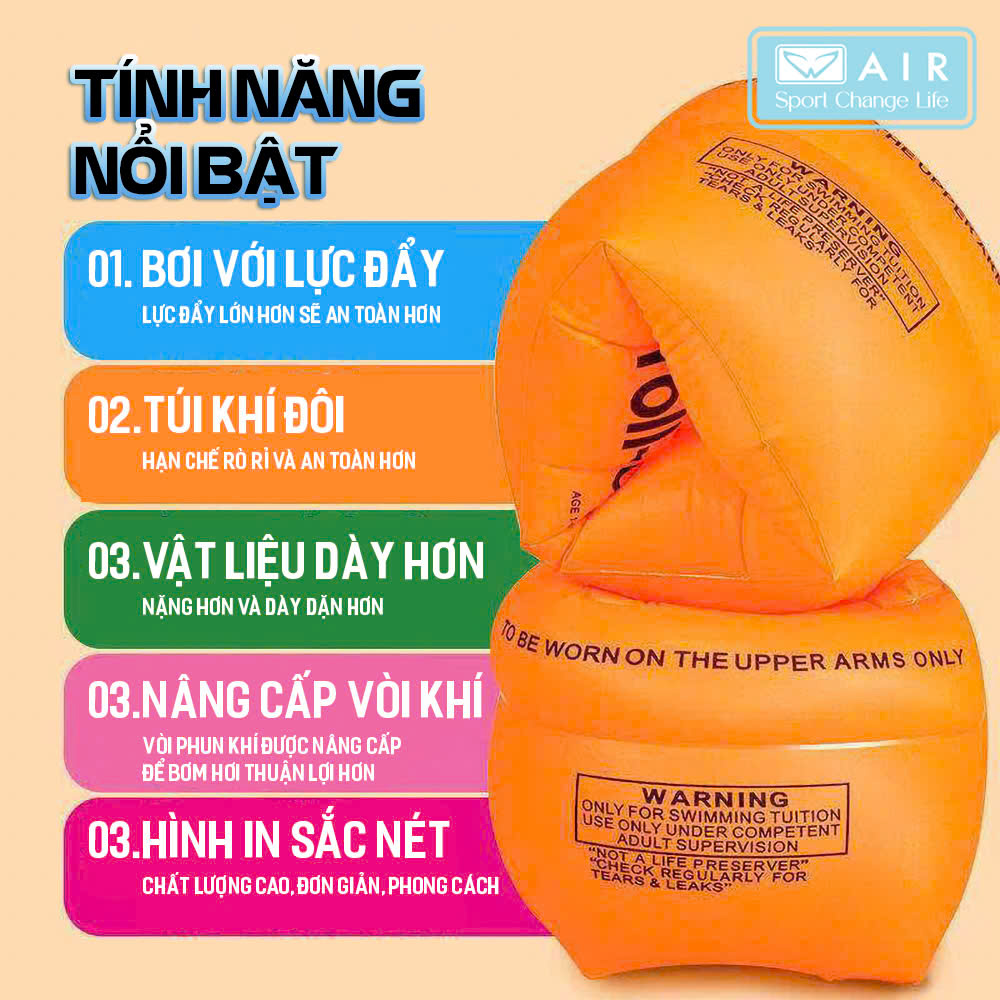 Phao bơi tay cho trẻ em và người lớn tập bơi