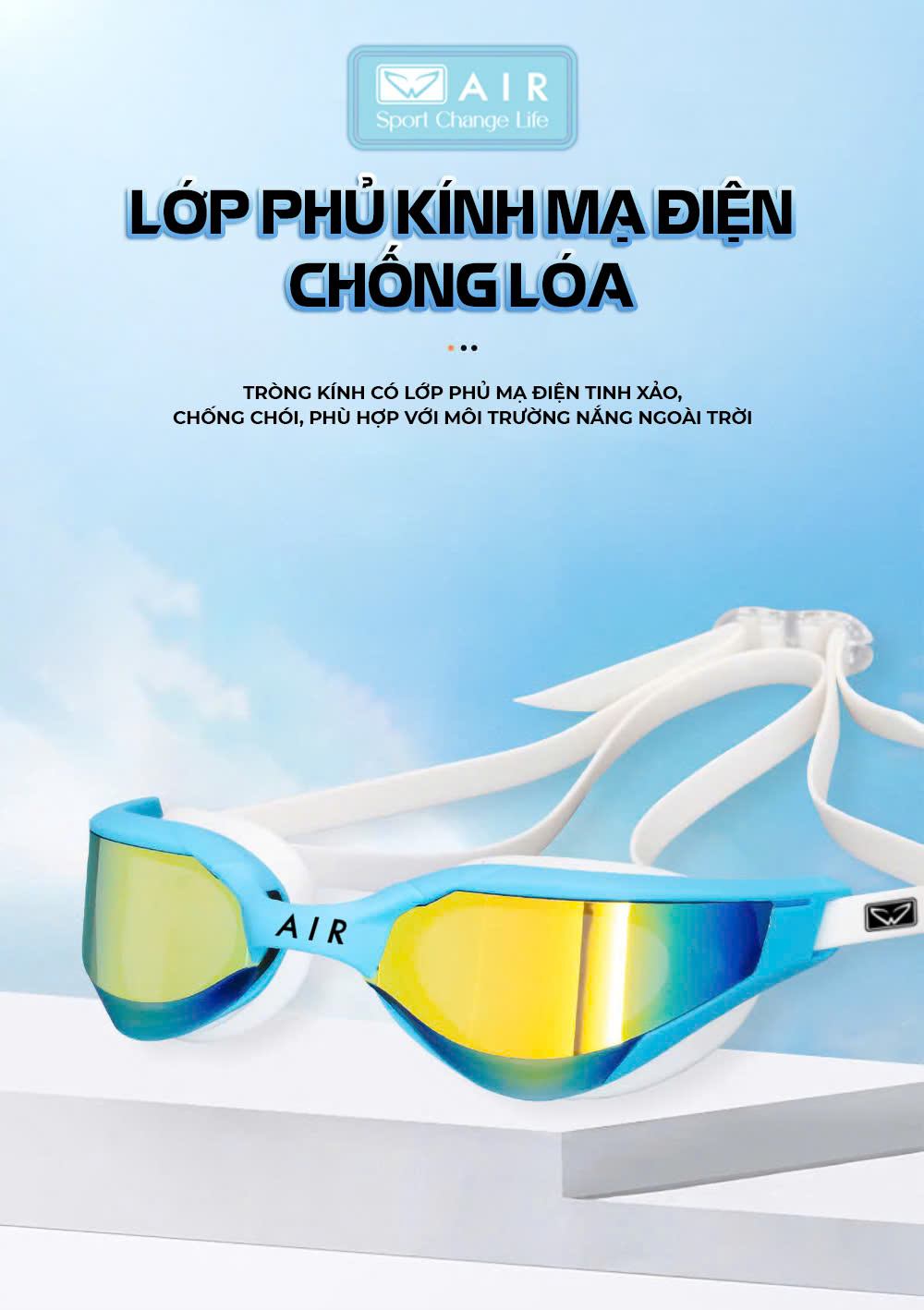 Kính bơi không đau mắt - chống sương mù - chống tia UV- AIR300
