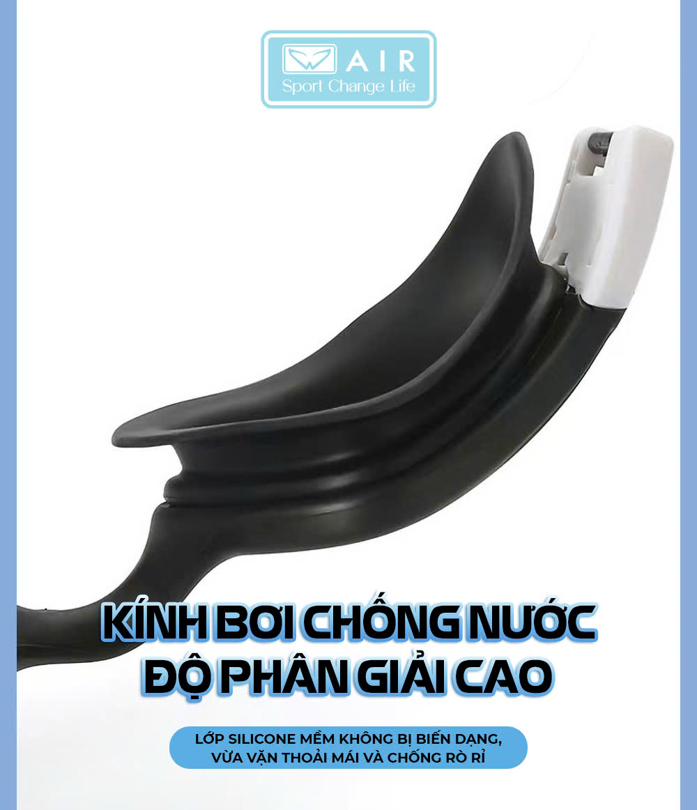 Kính Bơi Nam Nữ AIR800 không gây đau mắt, chống sương mờ, chống nước, chống tia UV