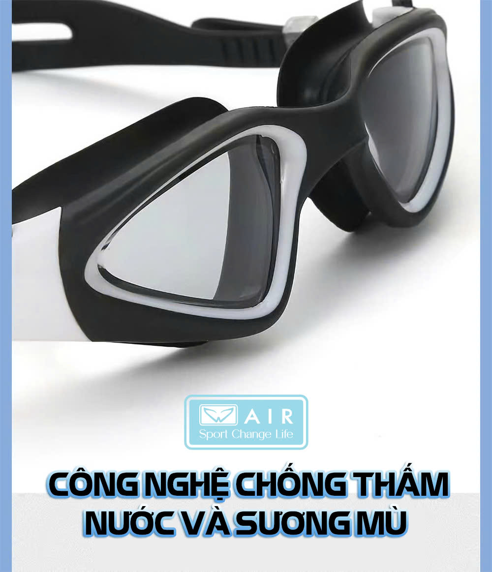 Kính Bơi Nam Nữ AIR800 không gây đau mắt, chống sương mờ, chống nước, chống tia UV