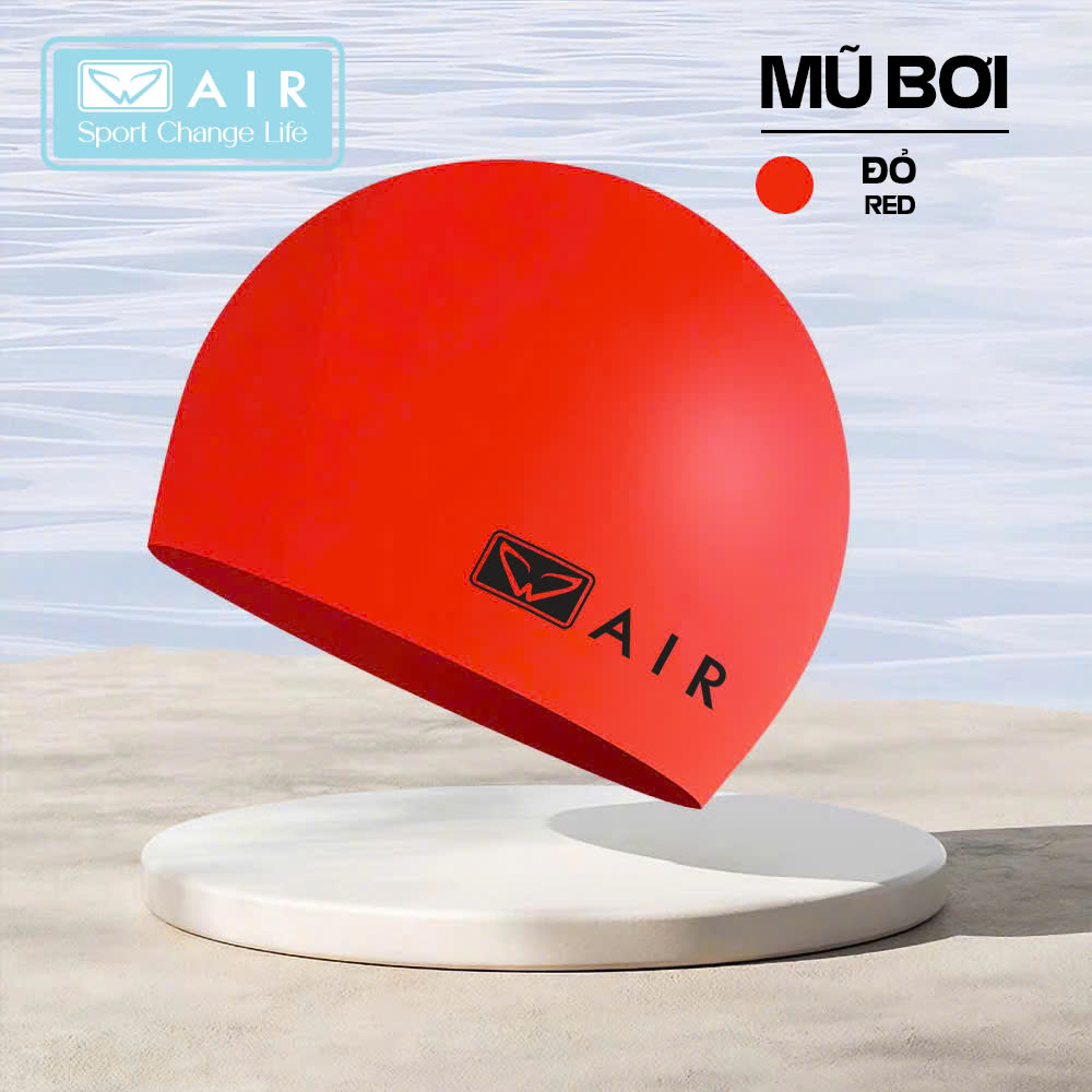 Mũ bơi silicone màu vàng trơn