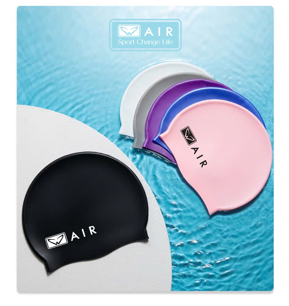 Mũ bơi silicone đa sắc màu nam nữ
