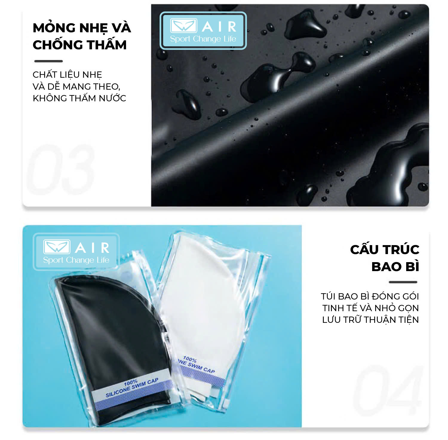 Mũ bơi silicone đa sắc màu nam nữ