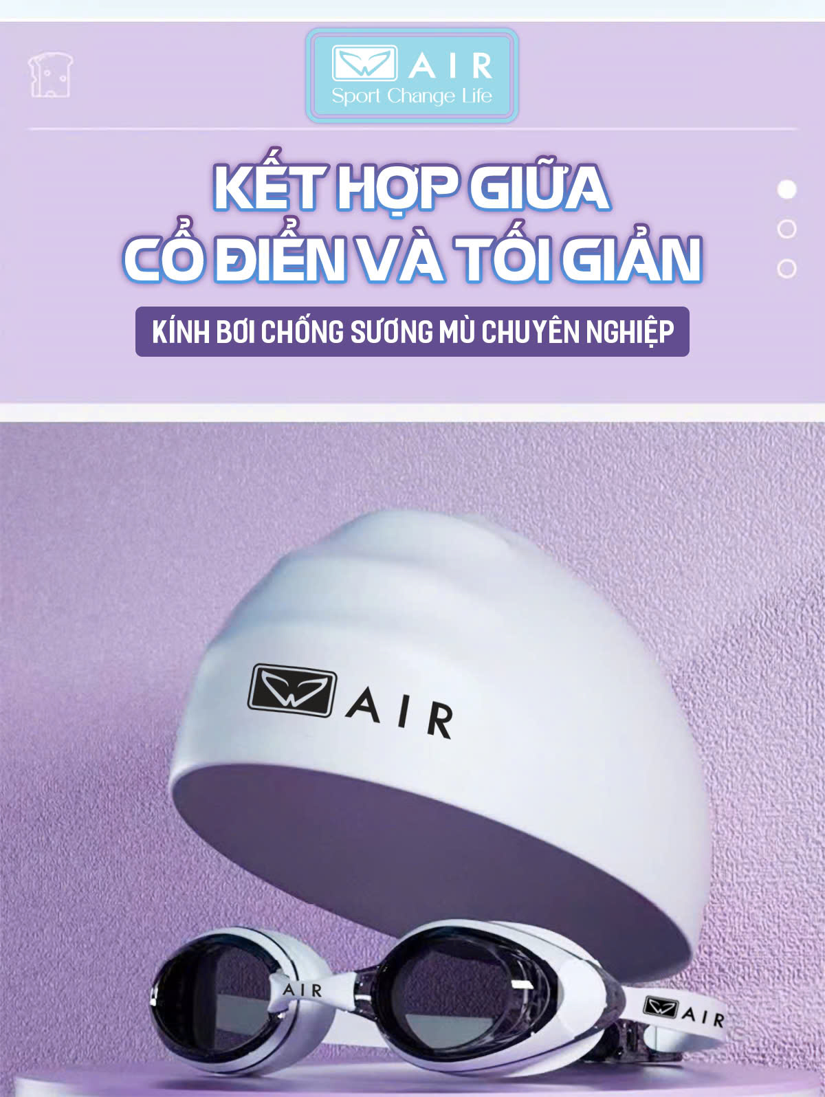 Kính bơi cho người cận thị AIR32 chống nước, chống mờ, chống tia UV