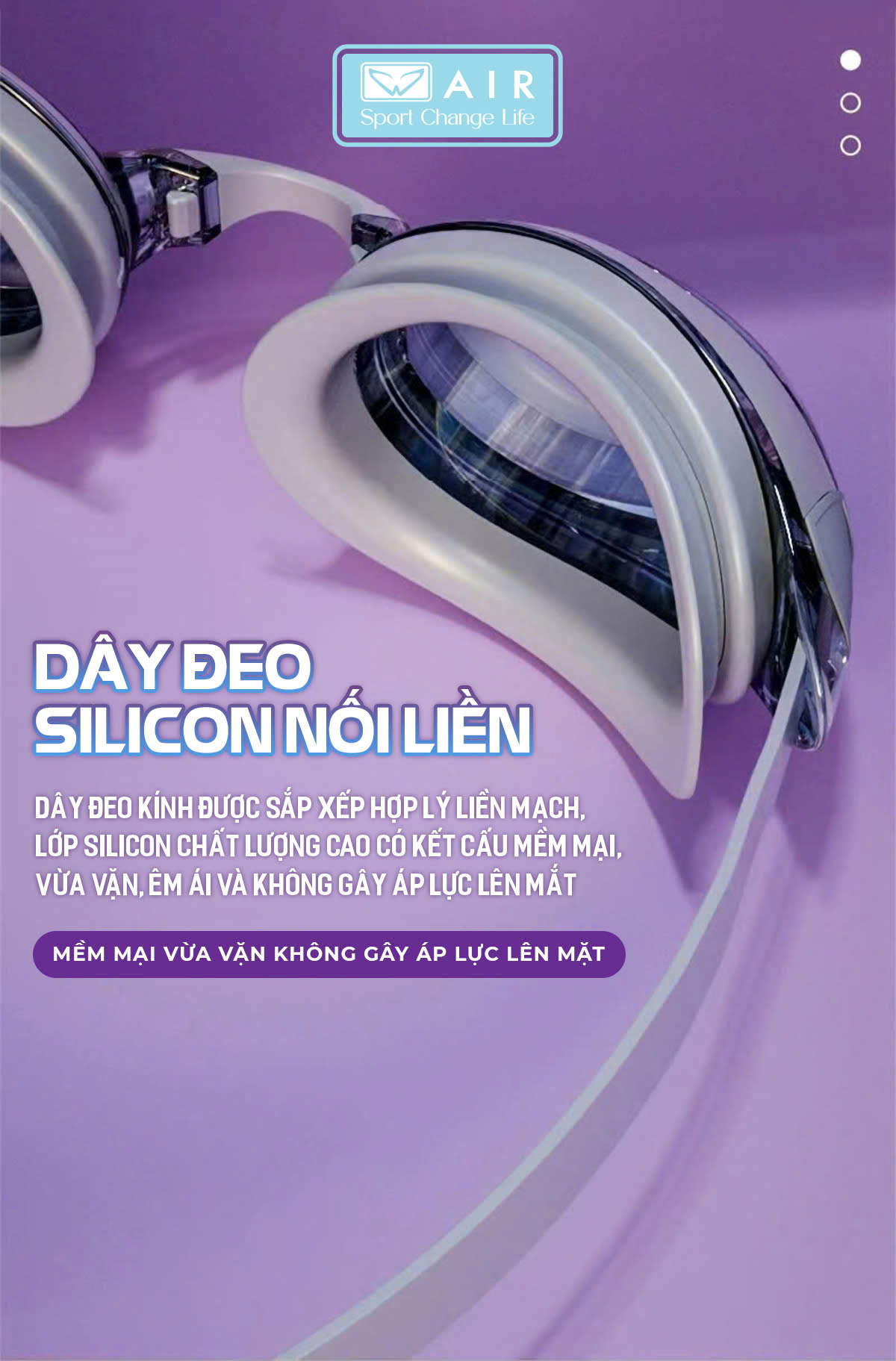 Kính bơi cho người cận thị AIR32 chống nước, chống mờ, chống tia UV