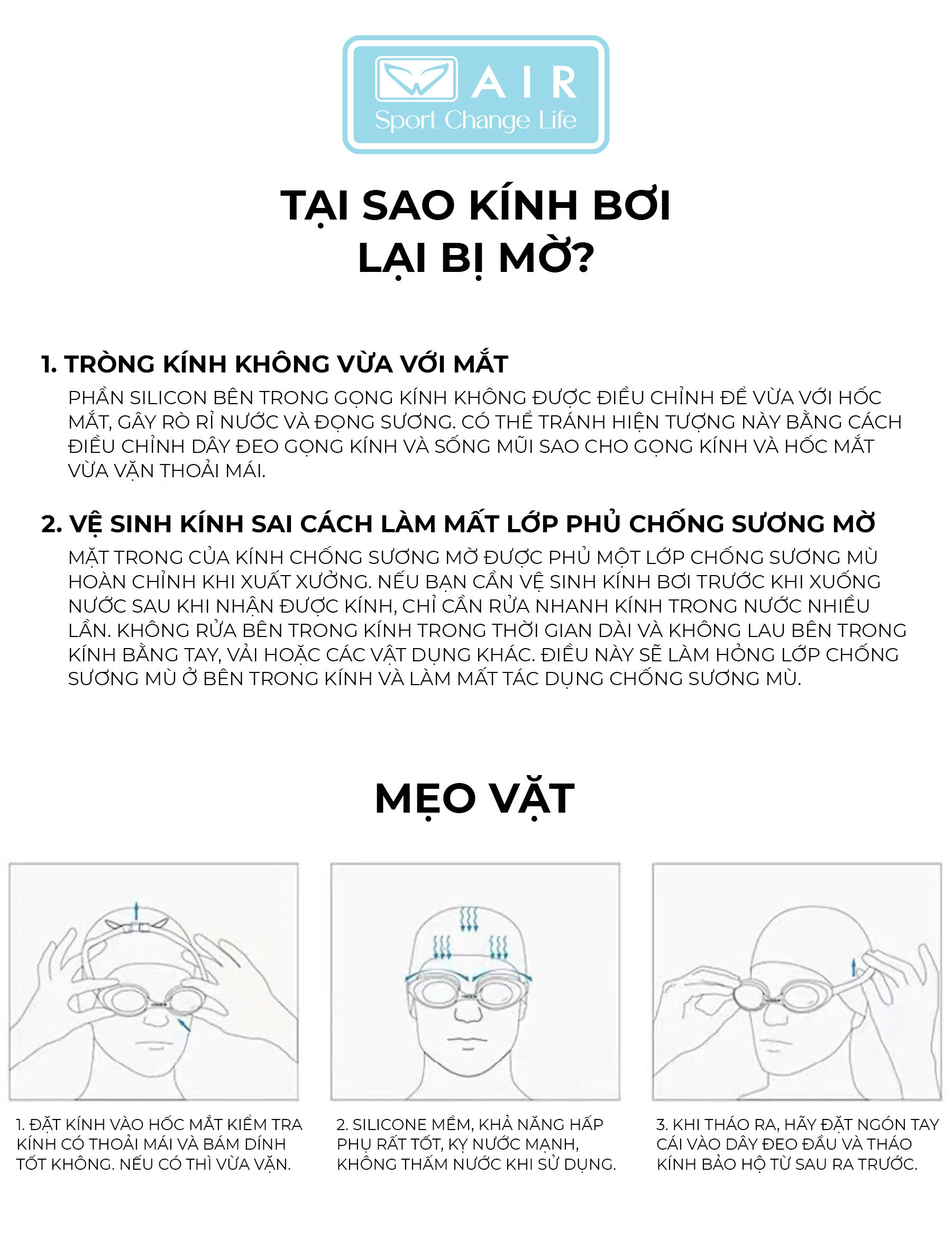 Kính Bơi Trẻ Em AIR1906 chống nước, chống sương mờ