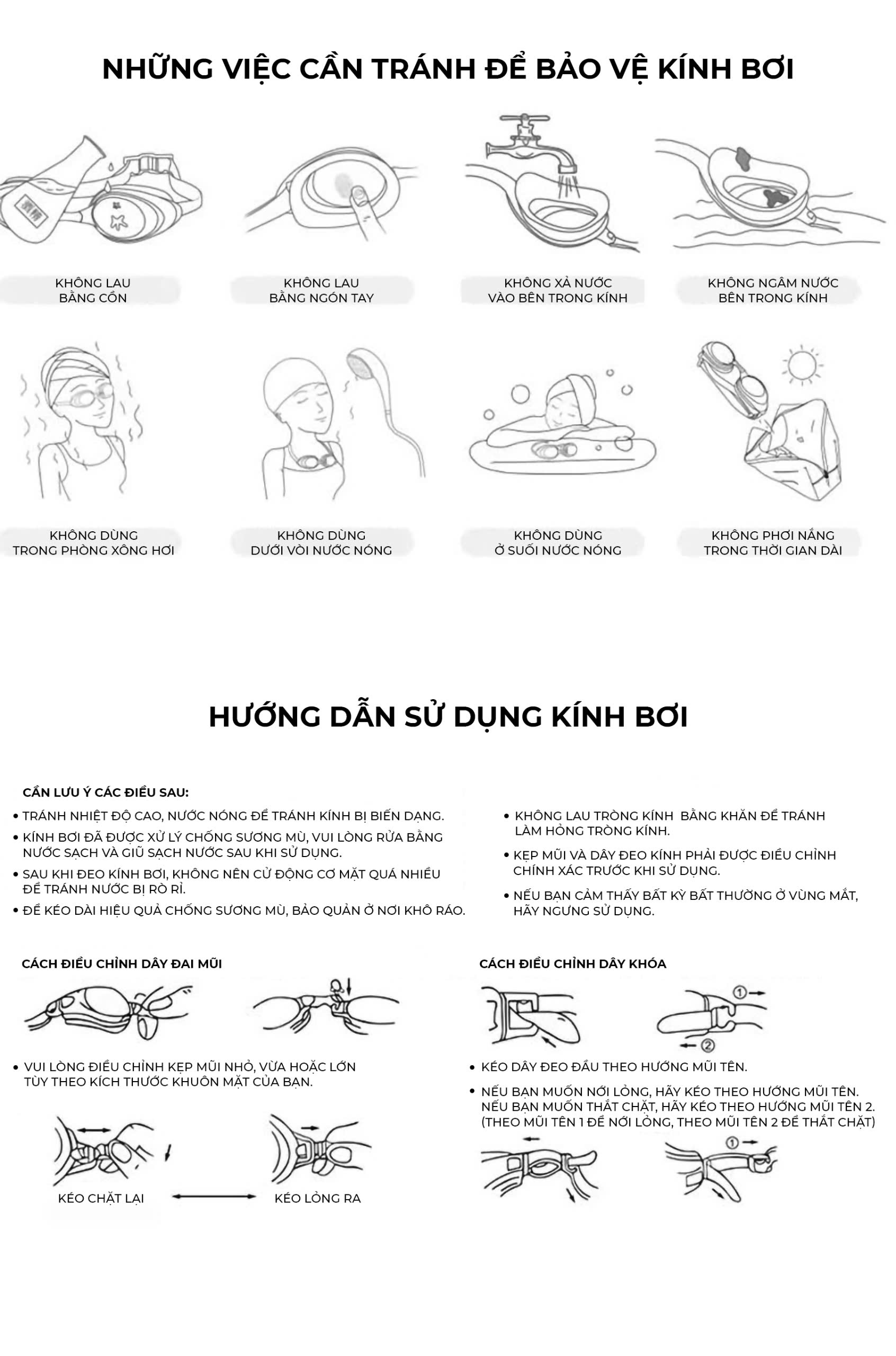 Kính bơi cho người cận thị AIR005 chống tia UV, chống nước 100%, chống sương mờ