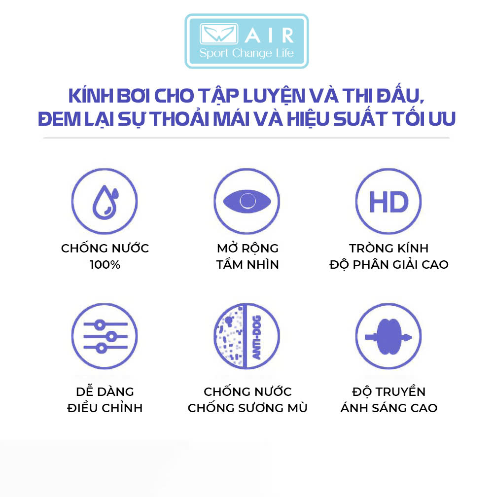 Kính Bơi Trẻ Em AIR1906 chống nước, chống sương mờ