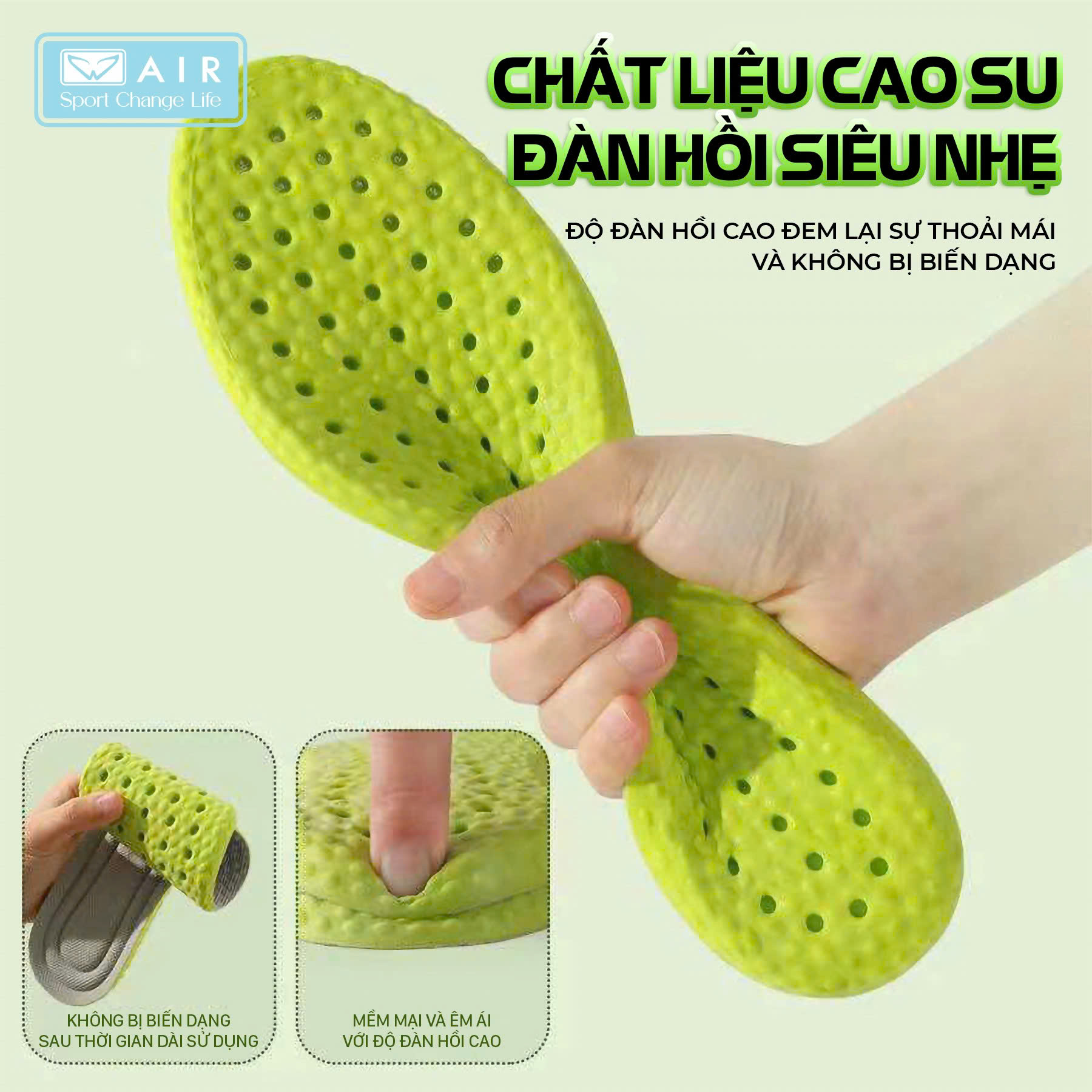 Lót giày thể thao khử mùi - kháng khuẩn- êm ái