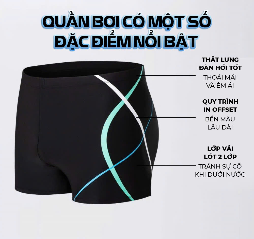 Quần bơi nam AIR 02 kháng CLO, chống tia UVA+ UVB, nhanh khô, thoáng khí
