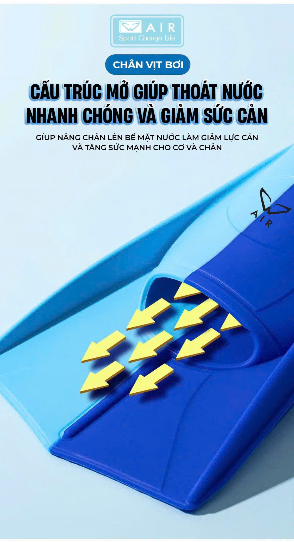 Chân vịt silicone cho bơi lội