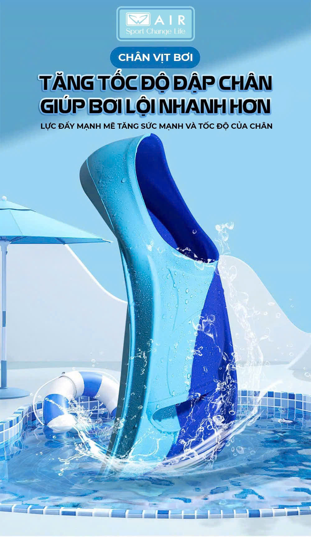 Chân vịt silicone cho bơi lội
