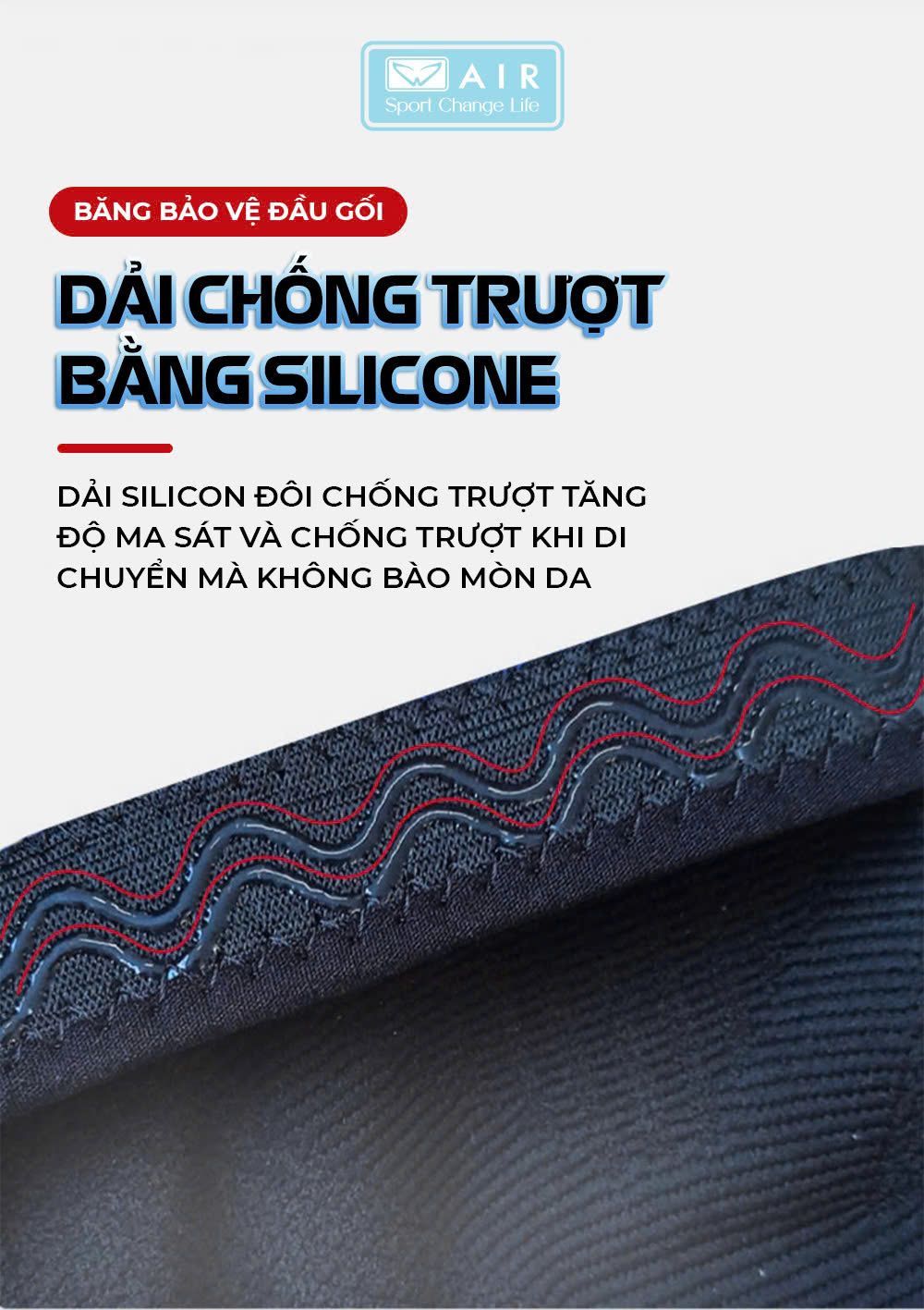 Bó gối xỏ silicone cường lực