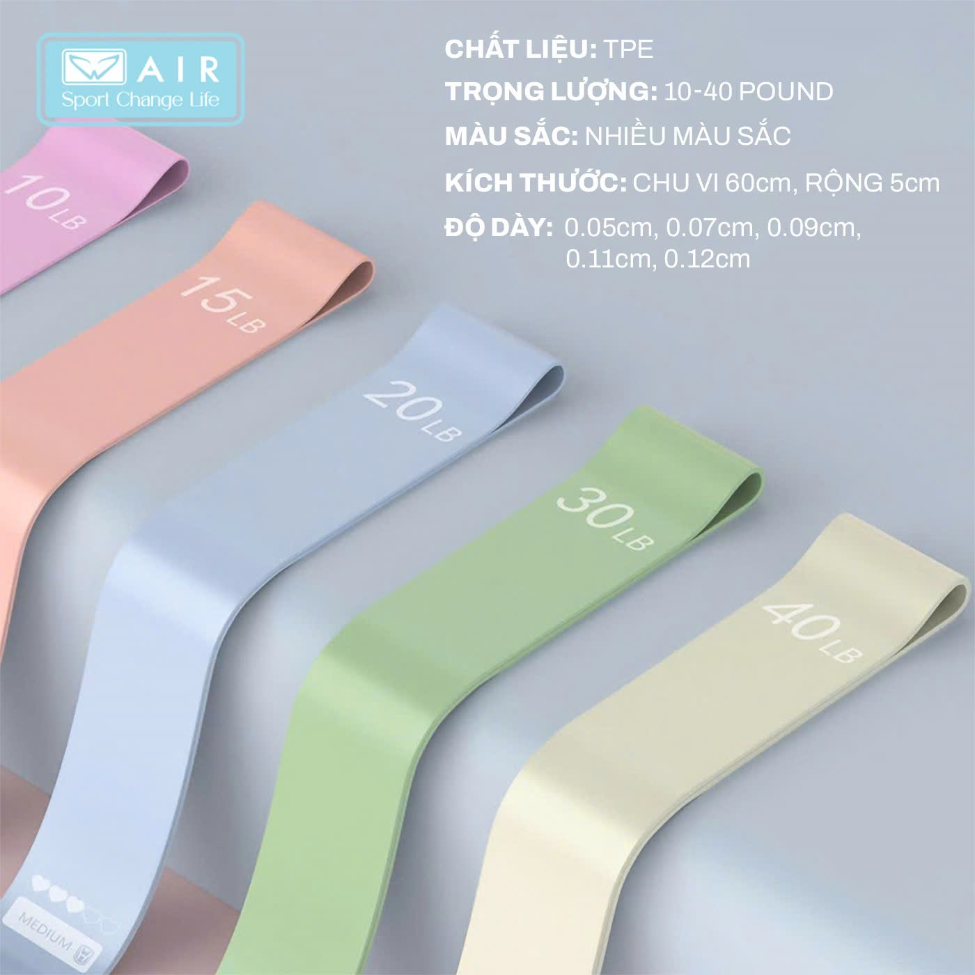Dây kháng lực đùi mini band AIR SPORT