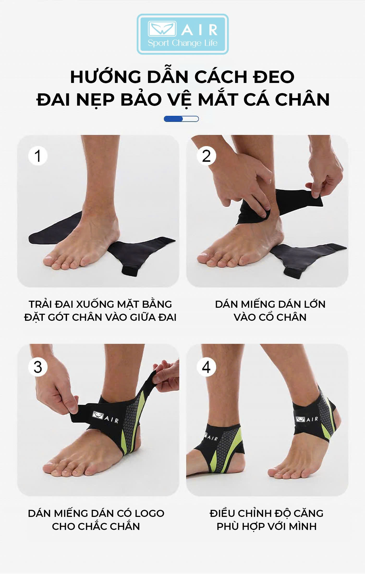 Bó gót chân AIR 24 - Chống lật cổ chân