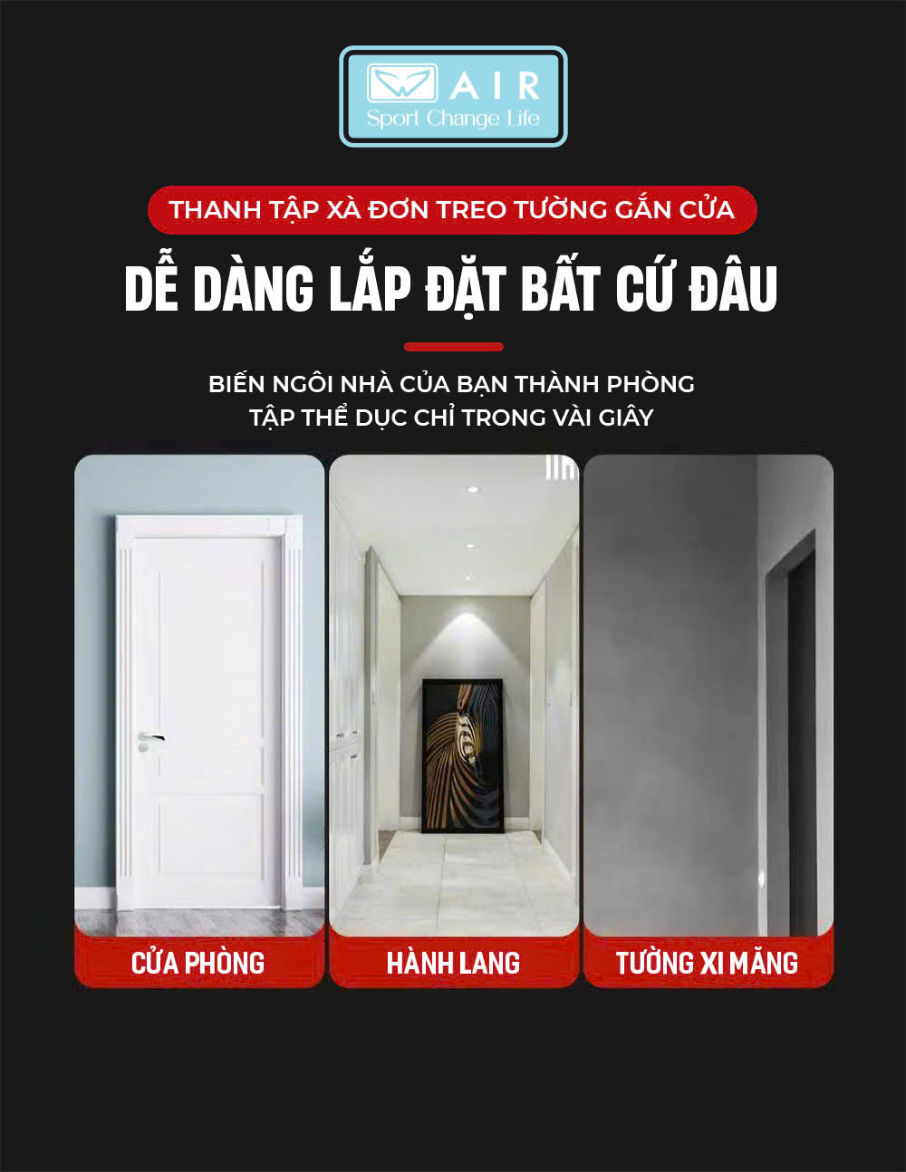 Thanh xà đơn gắn tường