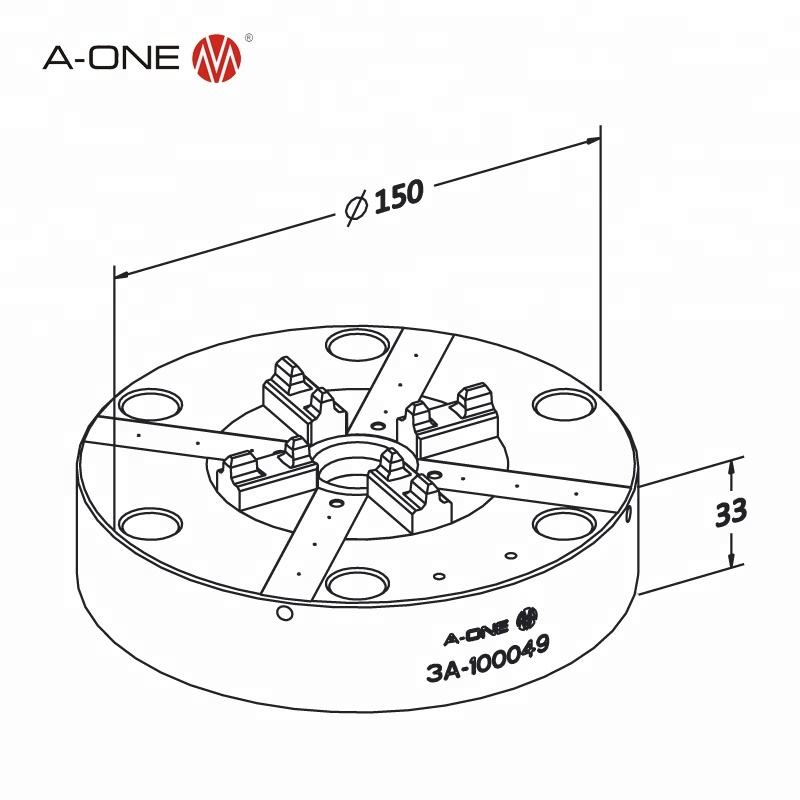 Đầu kẹp khí nén 150 A-ONE 3A-100049 | Power chuck 150