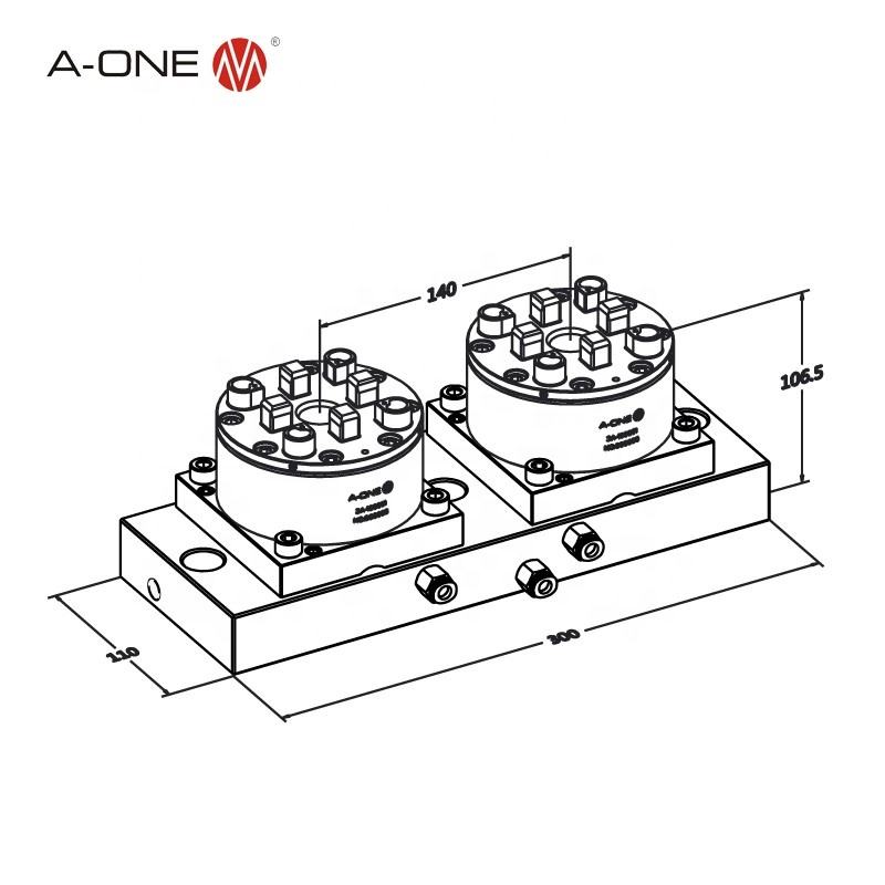 Mâm cặp khí nén đôi R Auto Chuck 3A-100064