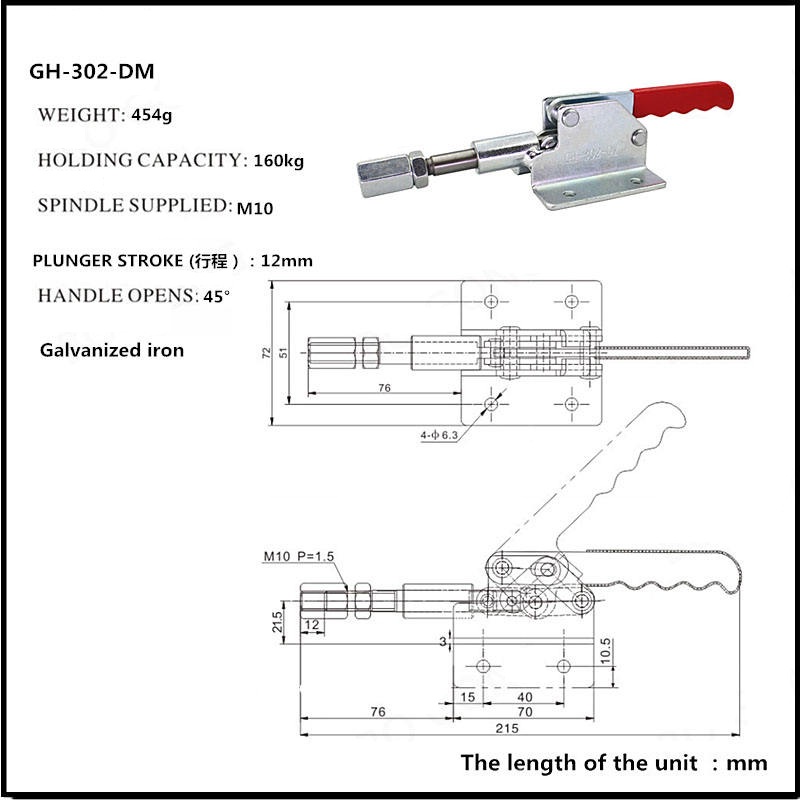 Cam kẹp GH-302-DM Pull-Push Toggle clamp