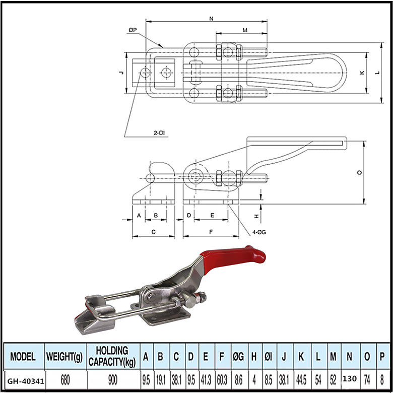Cam kẹp GH-40341-SS Latch Toggle clamp