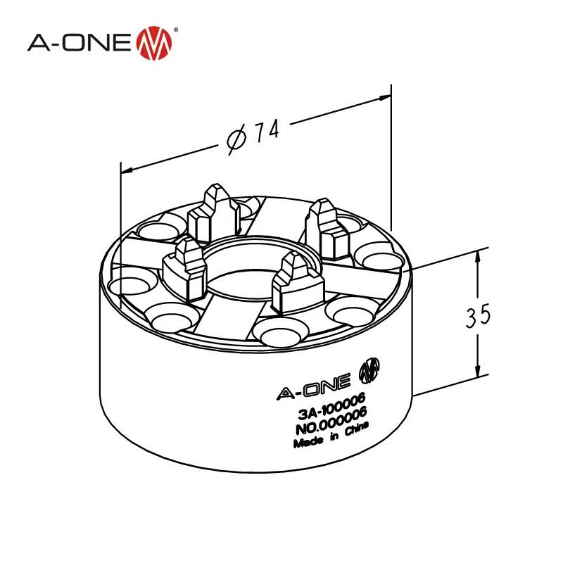 Đầu kẹp ITS 50 đơn giản A-ONE 3A-100006 (không kèm plate) | ITS simple chuck 50