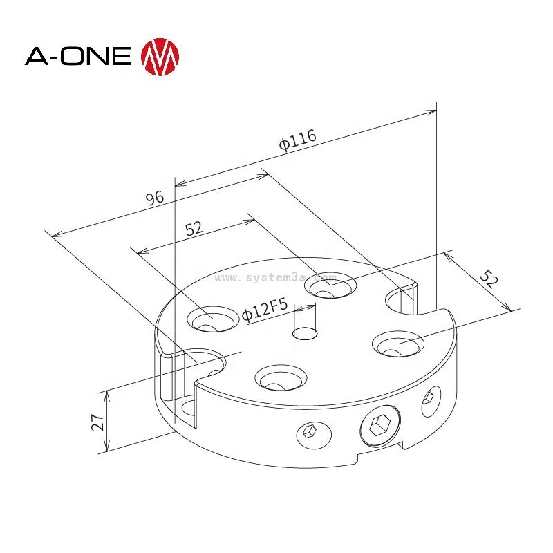 Tấm đế Zero-Point khóa mở nhanh 3A-110170 | A-ONE Quick Locking Plate