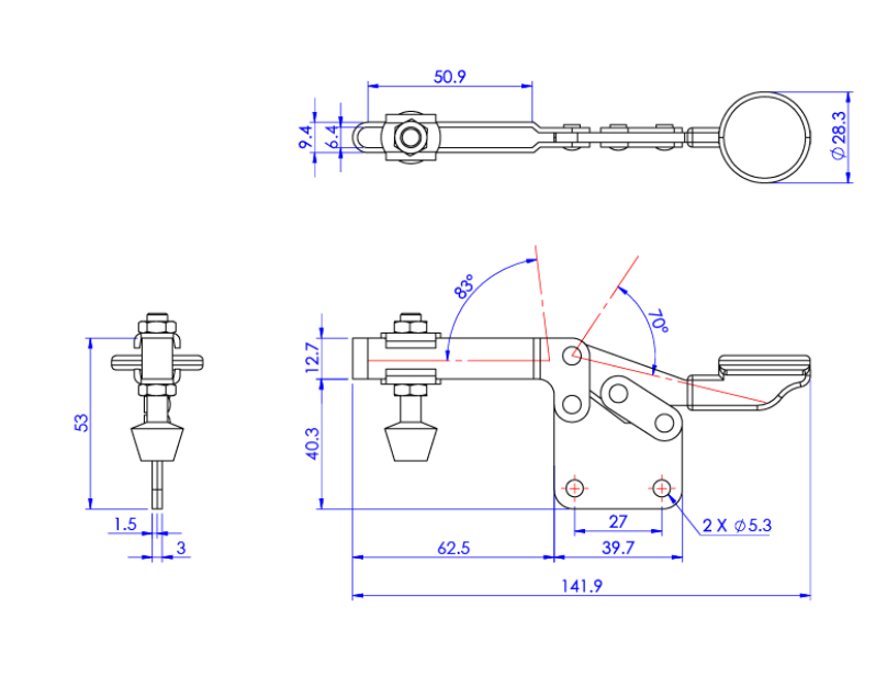Cam kẹp GH-22105 Horizontal Toggle Clamp