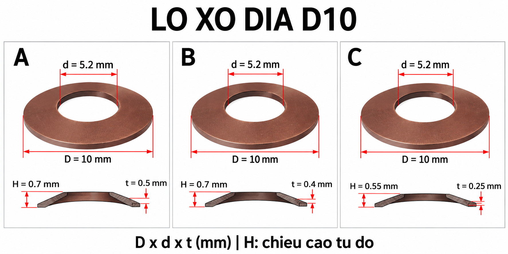 Lò xo đĩa D10