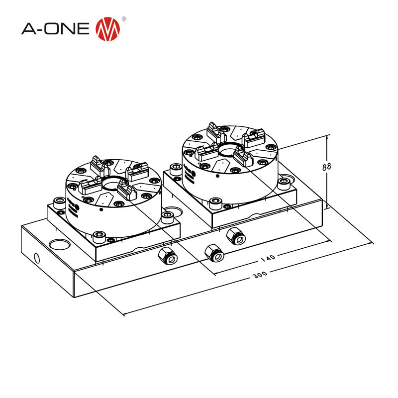 Đầu kẹp khí nén đôi A-ONE 3A-100923 | Auto chuck- double
