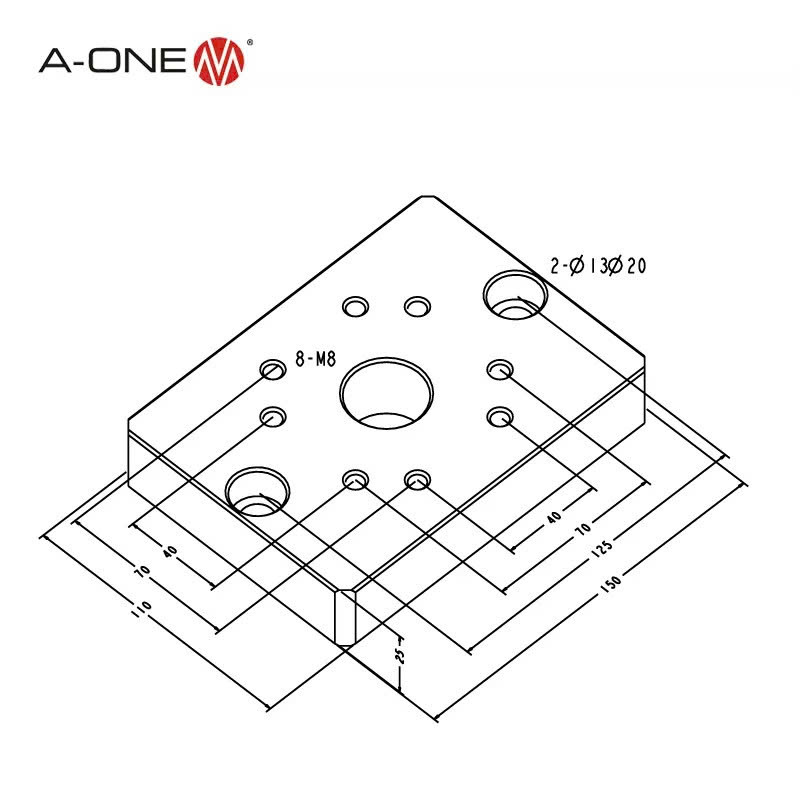 Đế gá cho đầu kẹp tay A-ONE 3A-100007 | Base plate for single manual chuck