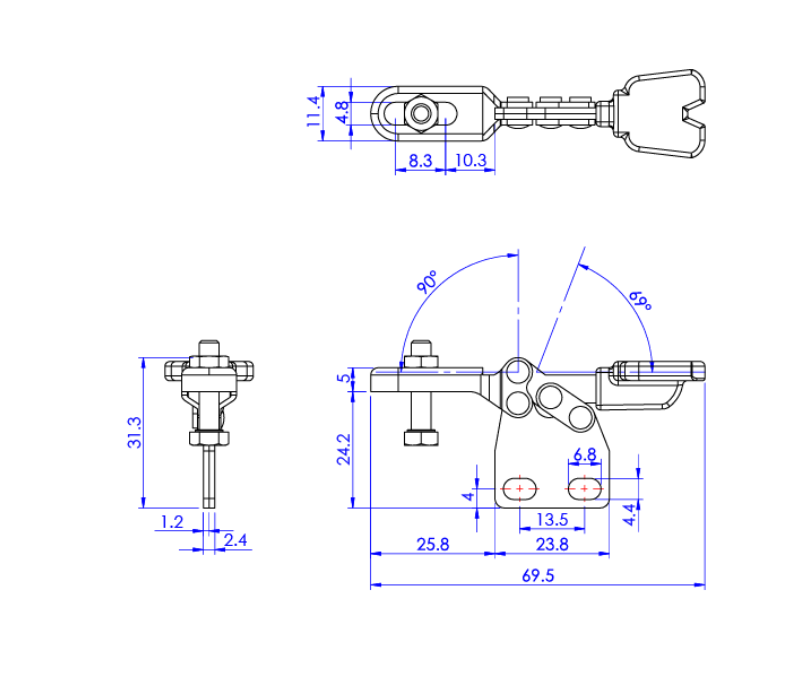 Cam kẹp GH-22010 Horizontal Toggle Clamp