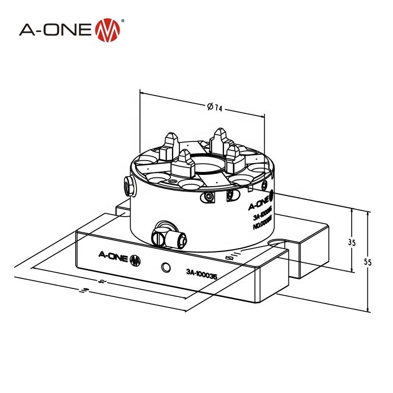Đầu kẹp ITS 50 Inox A-ONE 3A-100035 (kèm plate) | ITS chuck 50 Inox