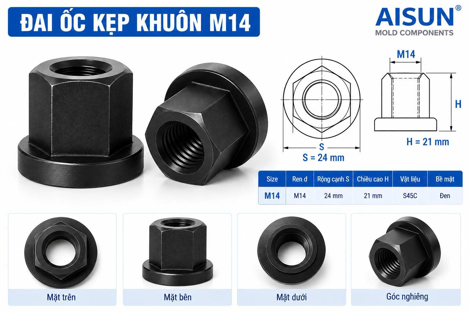 Đai Ốc Kẹp Khuôn M14