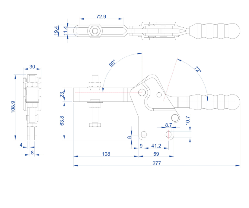 Cam kẹp GH-23501-B Horizontal Toggle Clamp