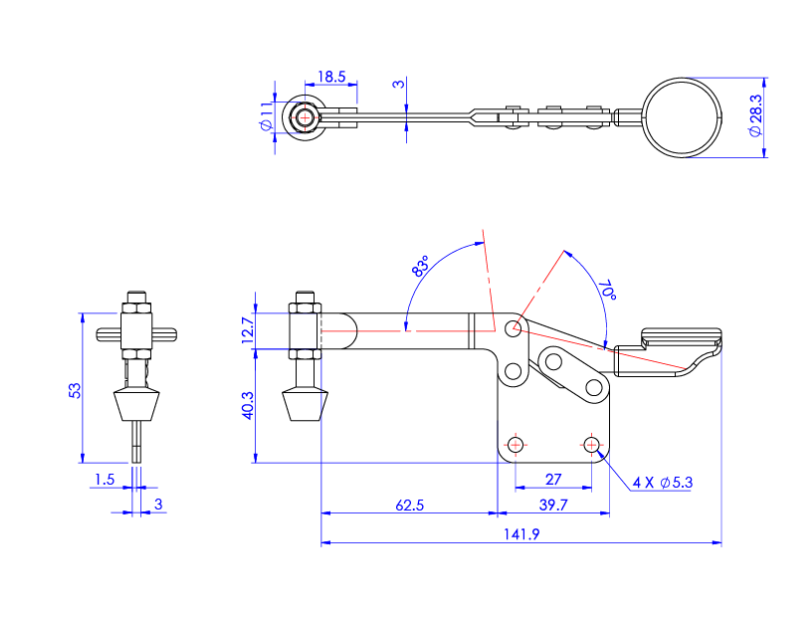 Cam kẹp GH-22115 Horizontal Toggle Clamp