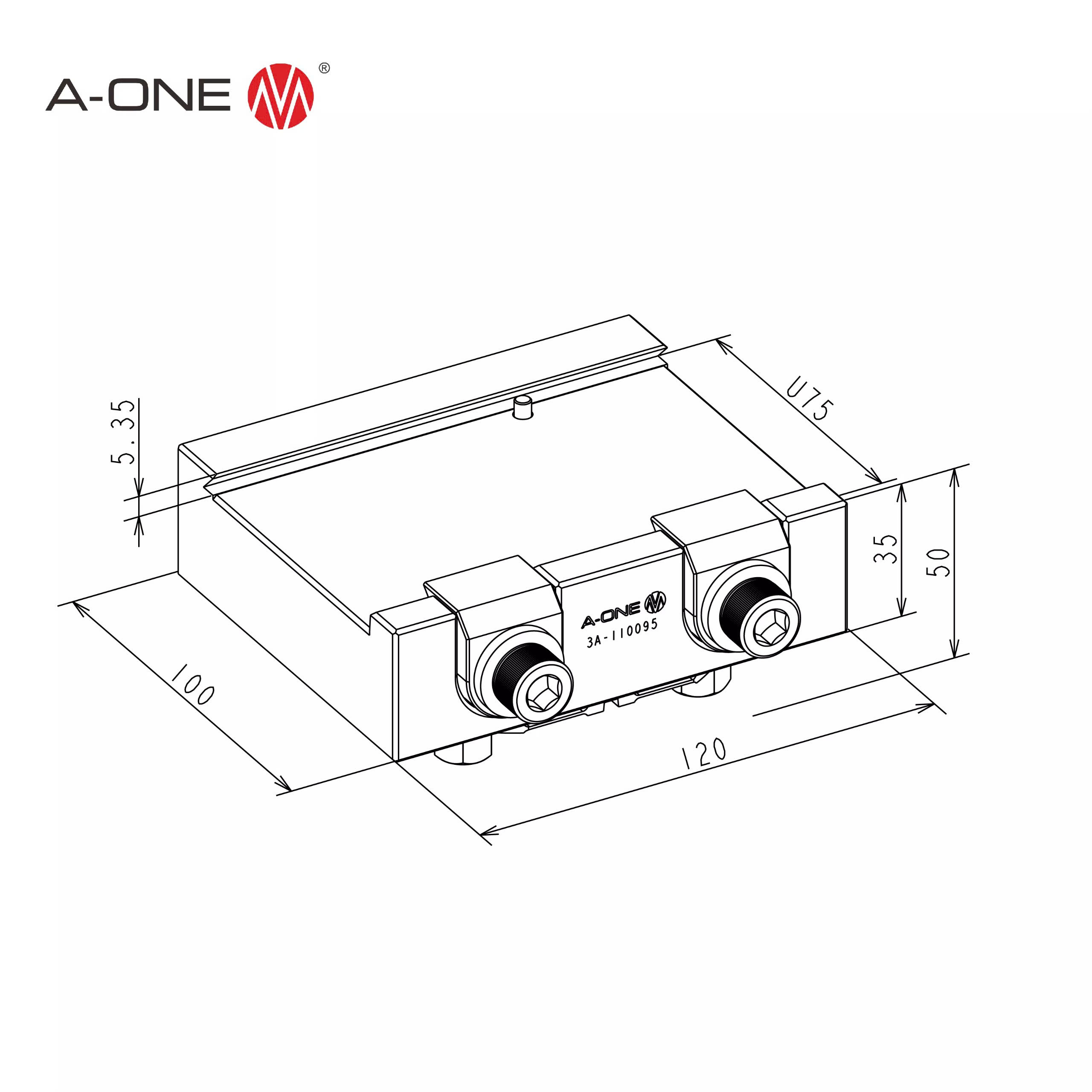 Đầu kẹp dạng nêm U75 A-ONE 3A-110095 | U75 Dovetail holder with G plat