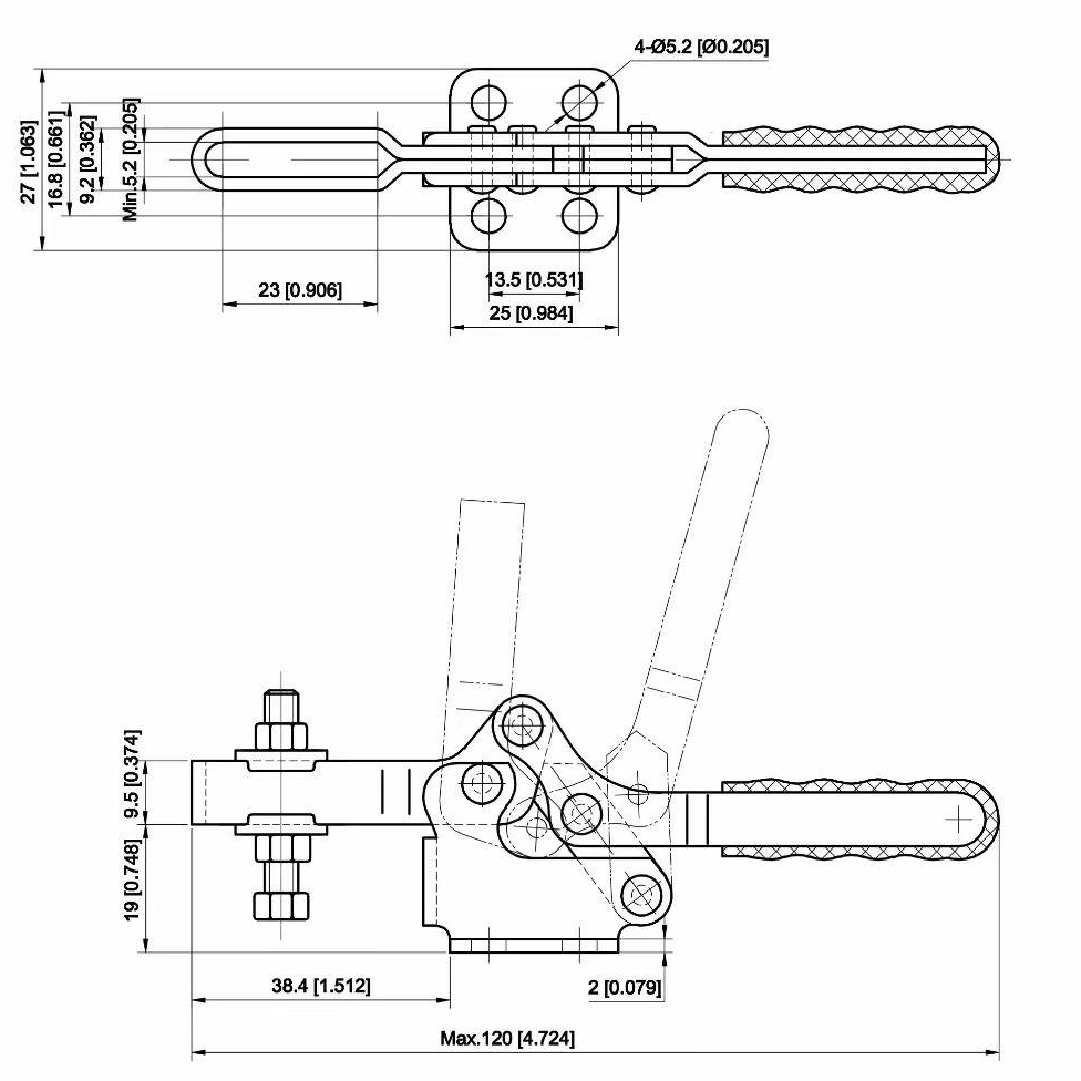 Cam kẹp GH-22502-B Horizontal Toggle Clamp