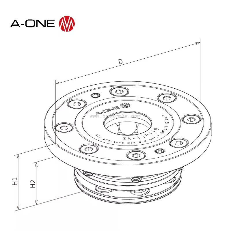 Đầu kẹp định vị Zero-Point A-ONE 3A-110119 / 3A-110219