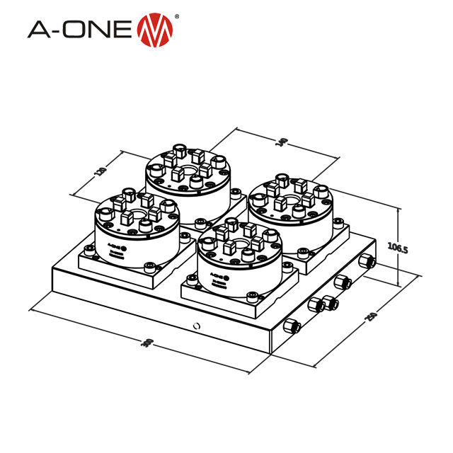 Mâm cặp tự động 4 ngàm R A-one 3A-100065