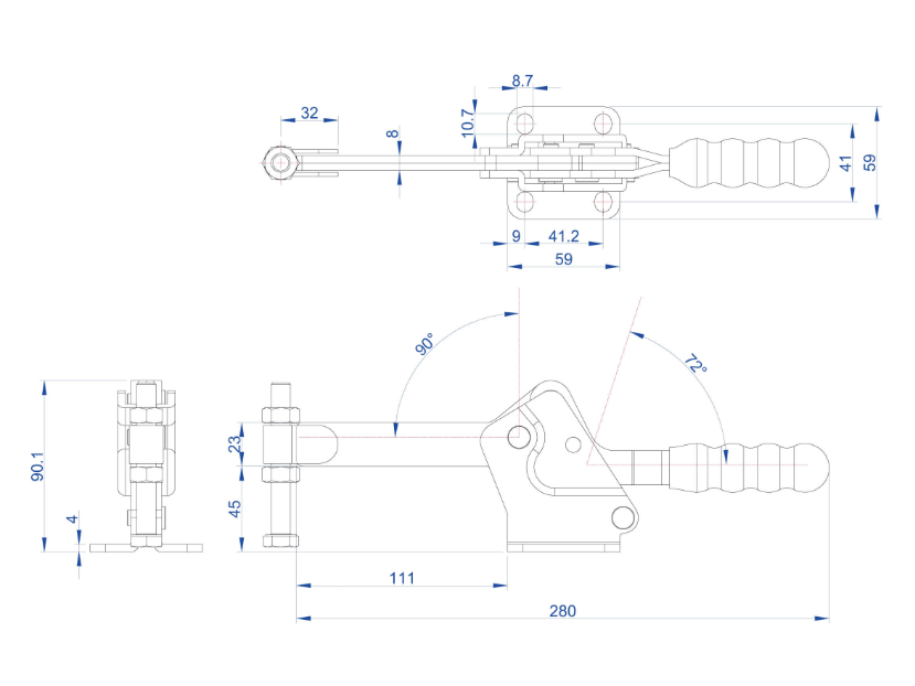Cam kẹp GH-23502-A Horizontal Toggle Clamp