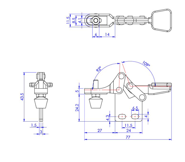 Cam kẹp GH-21800 Horizontal Toggle Clamp