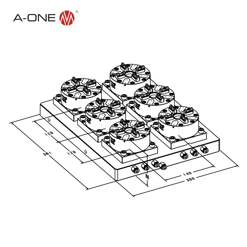 Đầu kẹp tự động 6 ngàm A-one 3A-100926 | Auto chuck-hexa